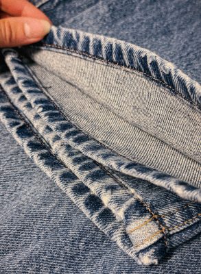 Lahkeen lyhennys, farkut, originaalikäänne, projektipirkko, ompelupalvelu, vaatemuokkaus